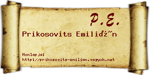 Prikosovits Emilián névjegykártya
